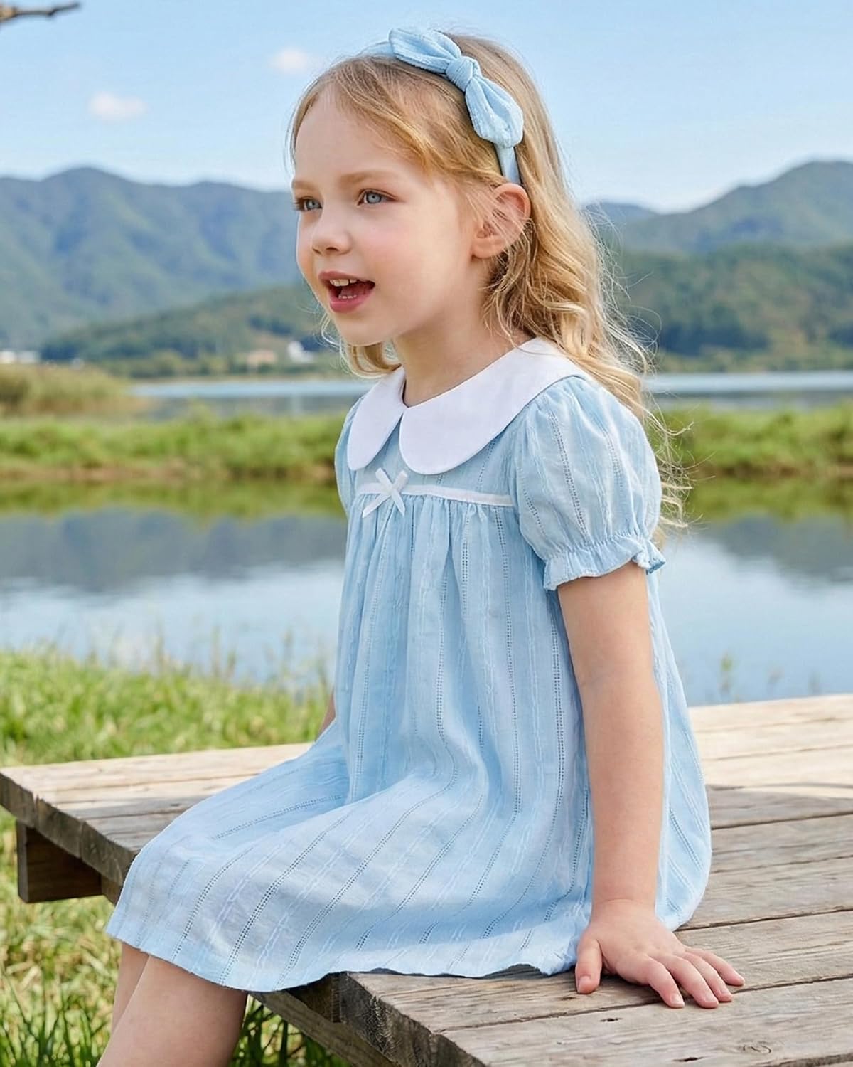 Kucnuzki Baby Girl Clothes Cute Spring Summer Sun Dresses Toddler Casual Puff Sleeve Floral Dress Girls Summer Outfits