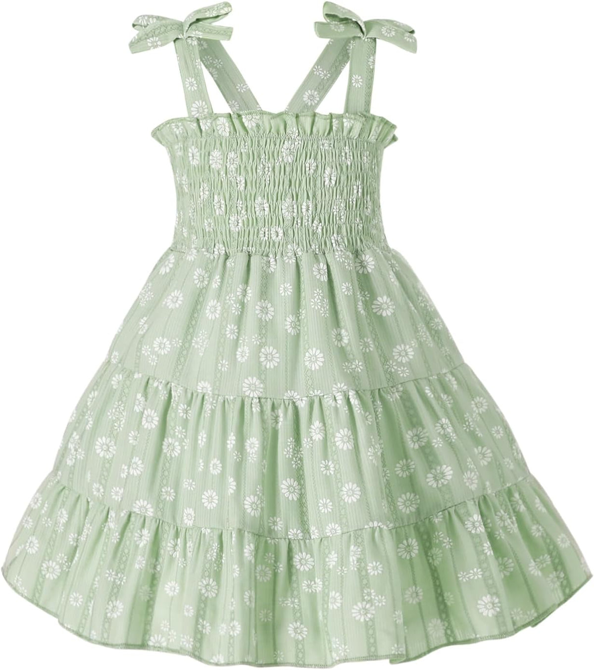 HAPPYMA Toddler Girl Summer Dress Floral Sleeveless Baby Outfits