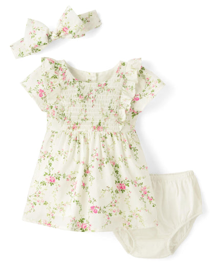 Gymboree Baby-Girls and Newborn Dress with Diaper Cover, 2 Piece Outfit