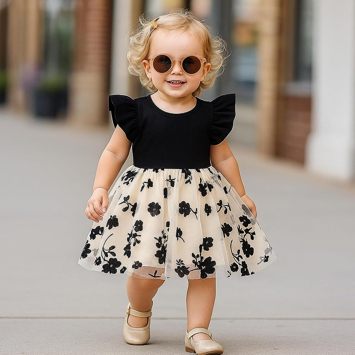 Baby Girl Butterfly Tutu Ruffle Sleeveless Dress 0-24 Months