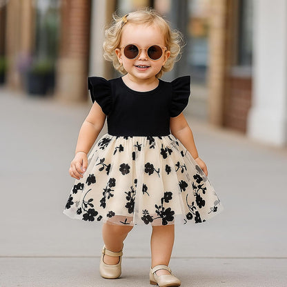 Baby Girl Butterfly Tutu Ruffle Sleeveless Dress 0-24 Months