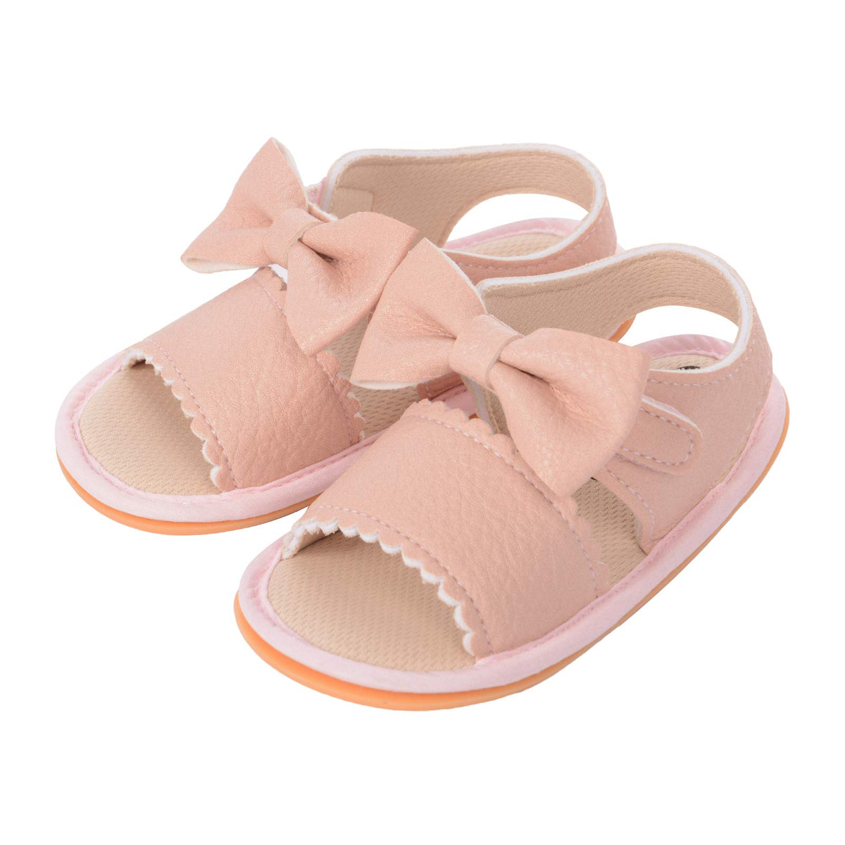 Baby Girl Sandals Flower Bowknot Soft Sole Anti Slip Rubber Wedding Dress Flats Toddler First Walking Shoes