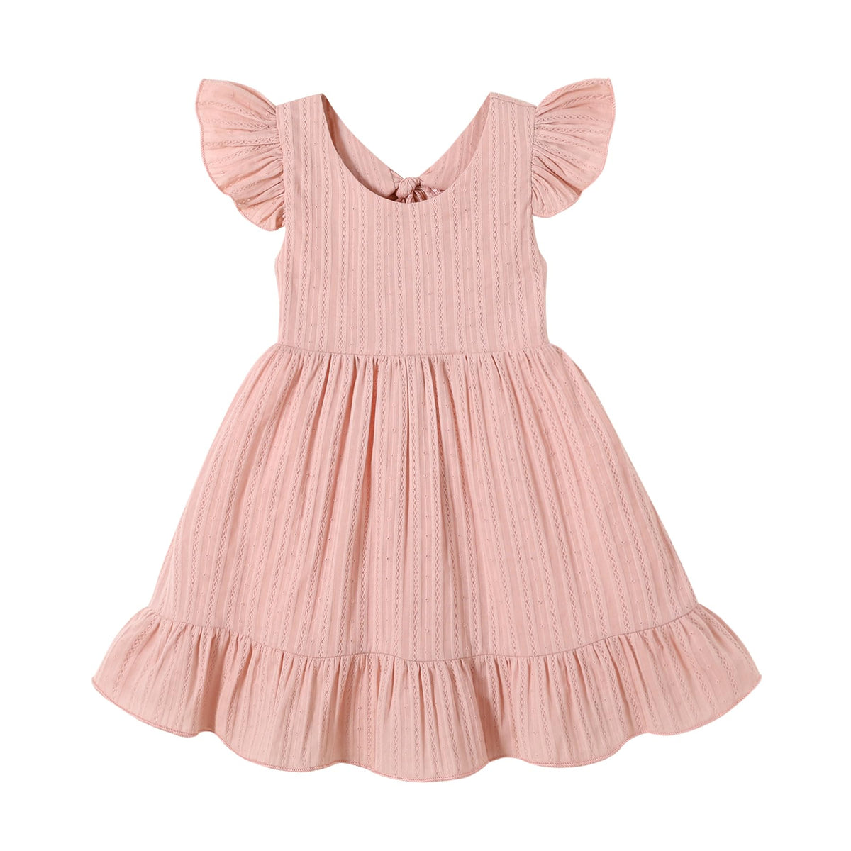 HAPPYMA Toddler Baby Girl Summer Dress Outfits Backless Bow Sundress