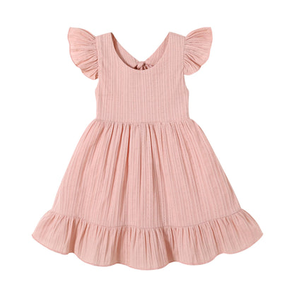 HAPPYMA Toddler Baby Girl Summer Dress Outfits Backless Bow Sundress