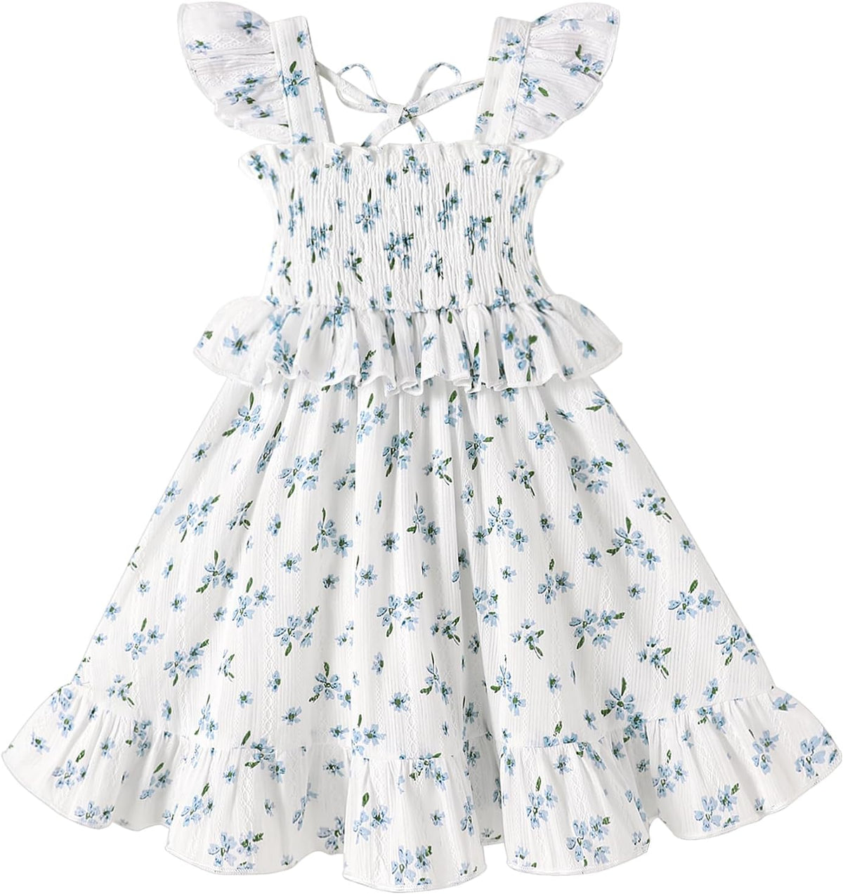 YOUNGER TREE Toddler Dress Baby Girls Cotton Ruffle Sleeveless Summer Dresses Kids Boho Beach Casual Sundress