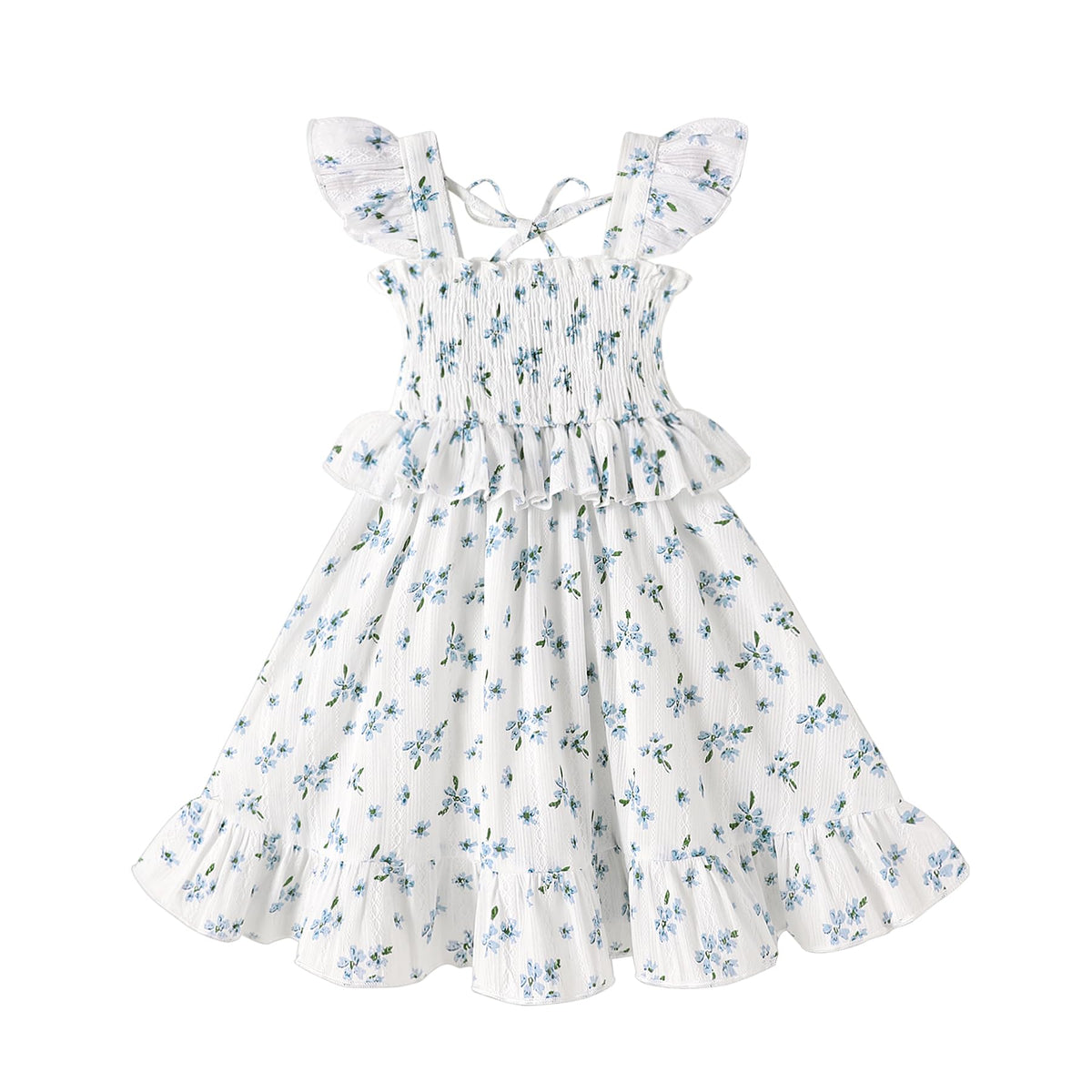 YOUNGER TREE Toddler Dress Baby Girls Cotton Ruffle Sleeveless Summer Dresses Kids Boho Beach Casual Sundress