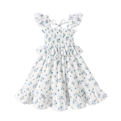 YOUNGER TREE Toddler Dress Baby Girls Cotton Ruffle Sleeveless Summer Dresses Kids Boho Beach Casual Sundress