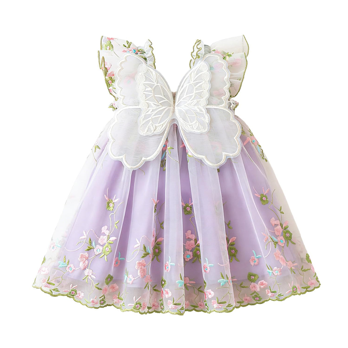 NNJXD Baby Girl Butterfly Dress Toddler Summer Tutu Princess Tulle Dresses