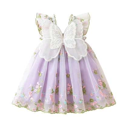 NNJXD Baby Girl Butterfly Dress Toddler Summer Tutu Princess Tulle Dresses