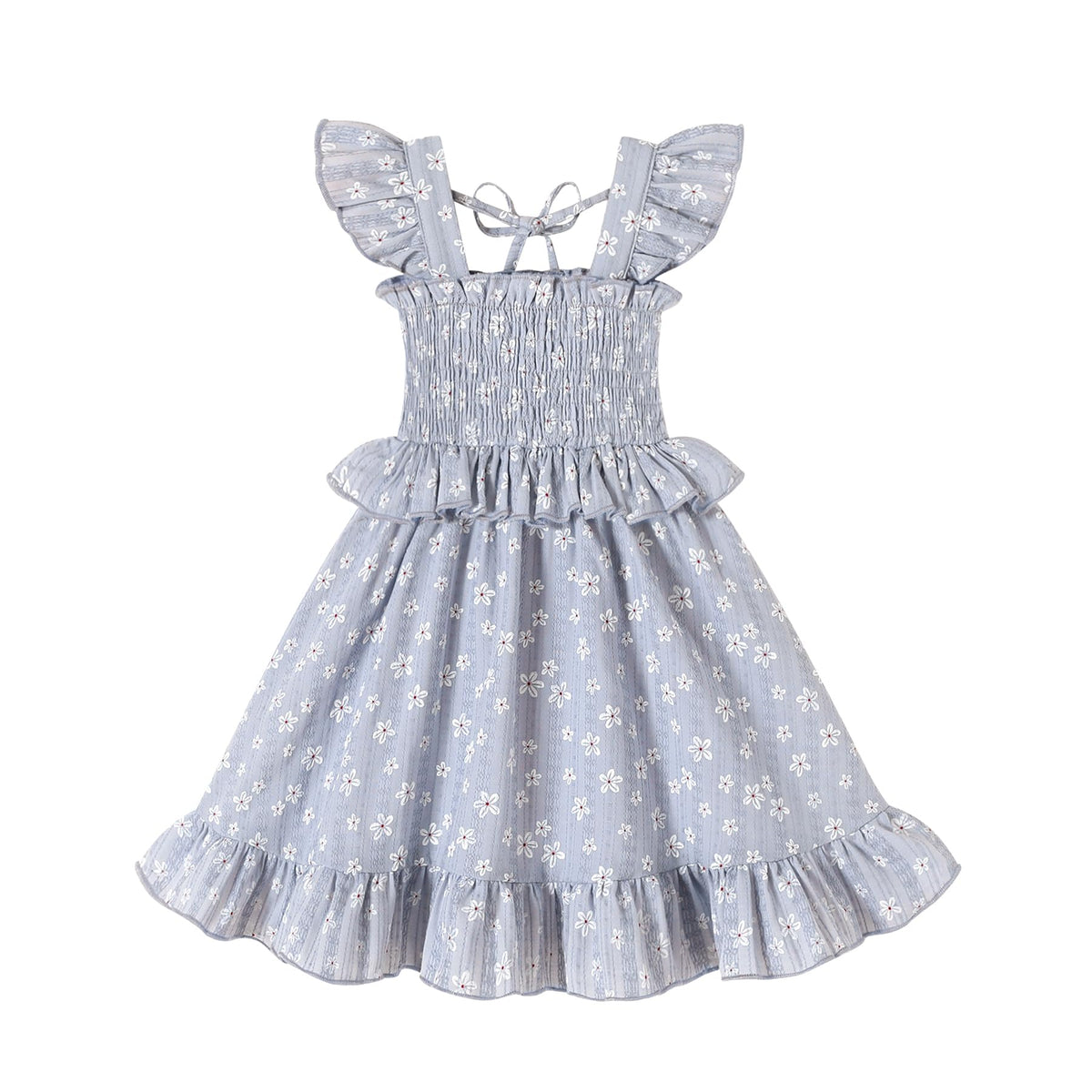YOUNGER TREE Toddler Dress Baby Girls Cotton Ruffle Sleeveless Summer Dresses Kids Boho Beach Casual Sundress