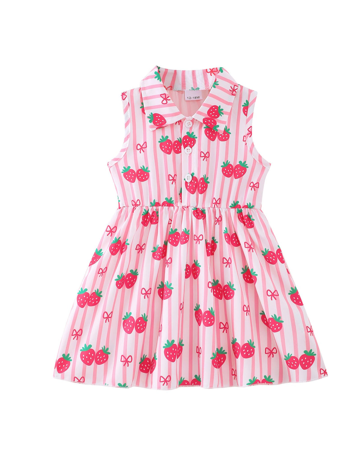 Saeaby Baby Girl Dress Summer Dresses Toddler Girl Clothes Polo Collar Ruffle Sundress Sleeveless Outfit for Girls