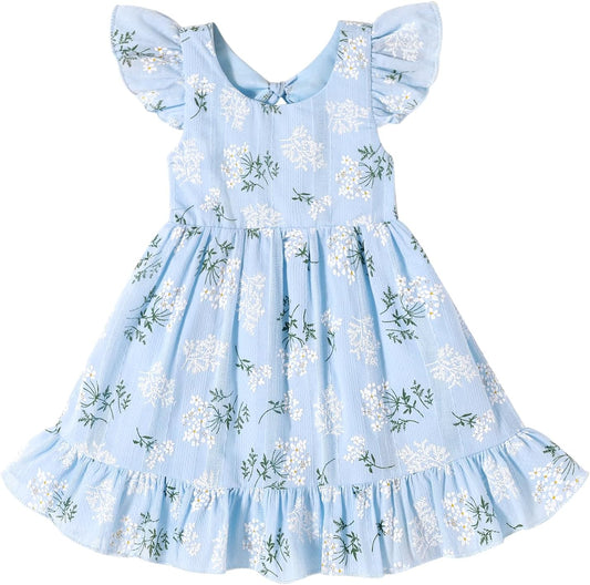 HAPPYMA Toddler Baby Girl Summer Dress Outfits Backless Bow Sundress