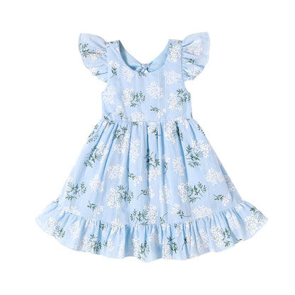 HAPPYMA Toddler Baby Girl Summer Dress Outfits Backless Bow Sundress