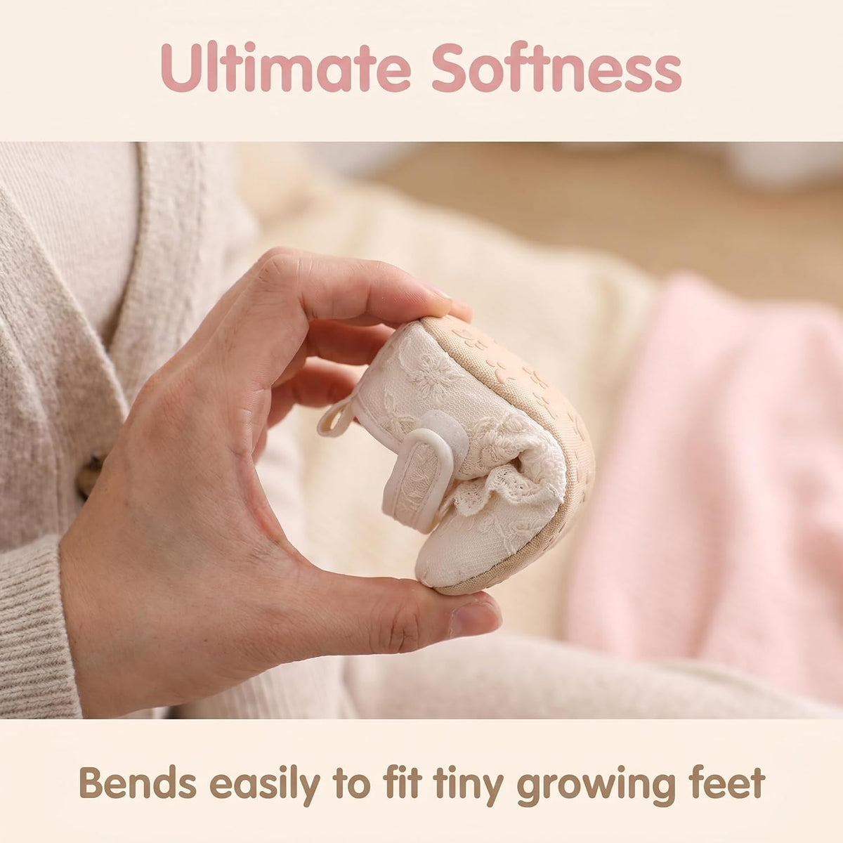 Baby Girl White Dress Shoes Newborn Mary Jane Flats with Bowknot Princess Lace Soft Sole Infant Toddler Walking Crib Shoes