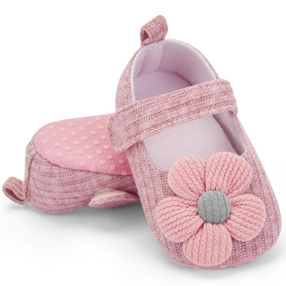 BACSAC Baby Girls Mary Jane Flats with Bow Soft Sole Non-Slip Crib Shoes Infant Toddler First Walkers Princess Dress Shoes