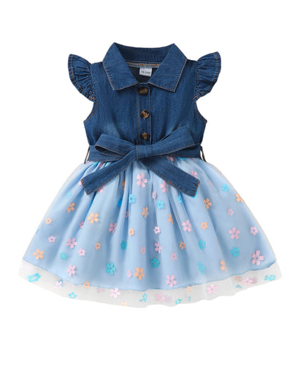sweetabby Toddler Girl Clothes Denim Dresses Baby Summer Sundress Outfit