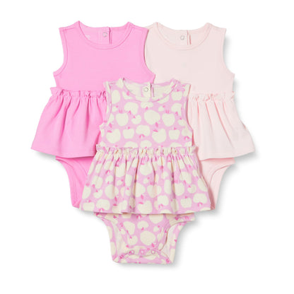 Amazon Essentials Baby Girls' Sleeveless Bodysuit Dress, Pack of 3
