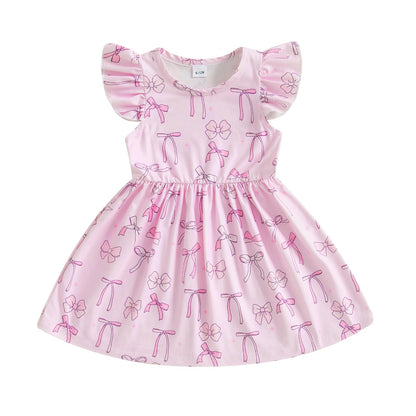 Toddler Baby Girls' Dresses Kid Little Girls Summer Outfit Casual Cartoon Round Neck A-Line Beach Dresses