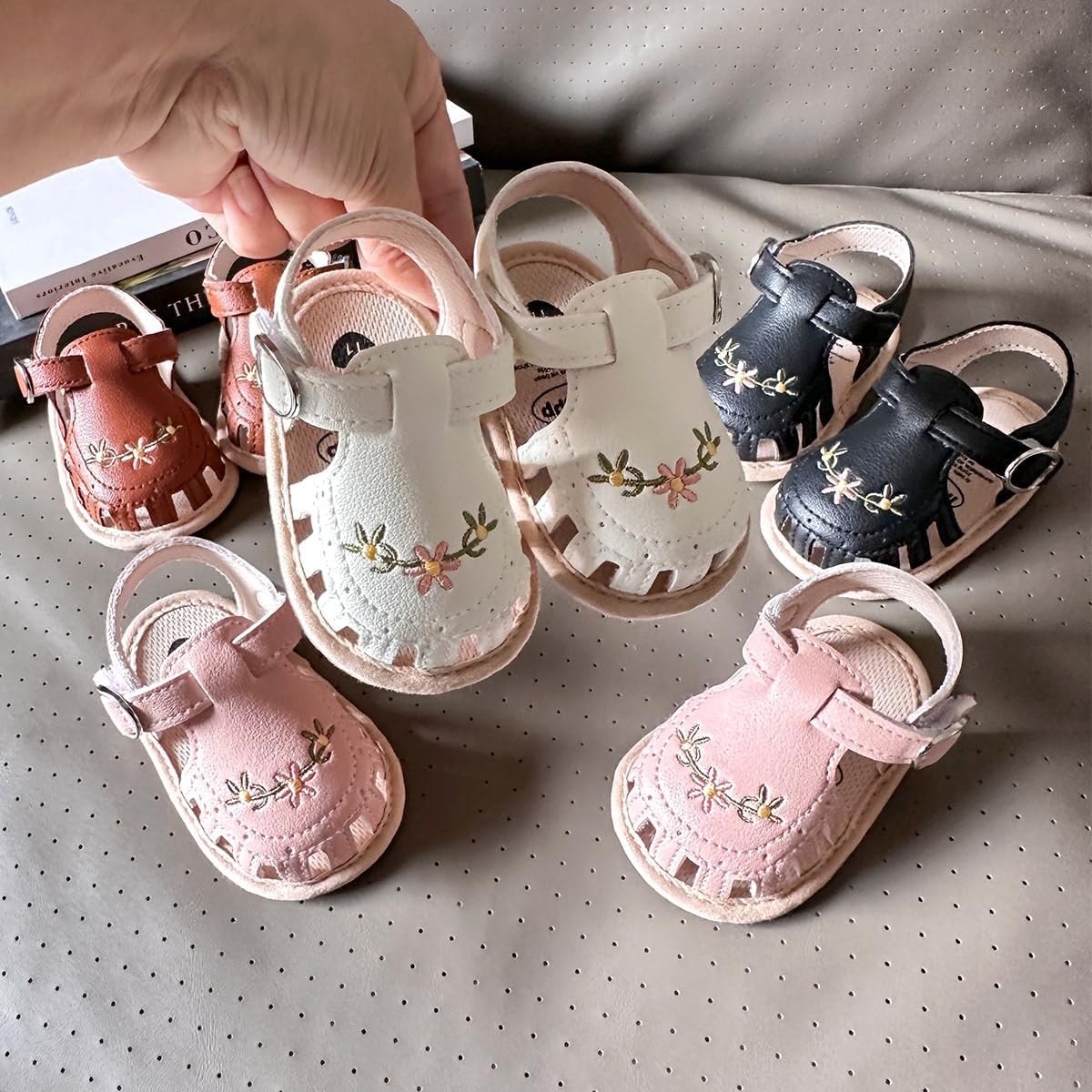 Infant Baby Girls Sandals Summer Baby Wedding Dress Flat Shoes Newborn Crib Shoes First Walkers Prewalkers Shoes