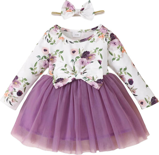 Mioglrie Baby Girl Clothes Infant Girl Fall Winter Long Sleeve Tutu Dress