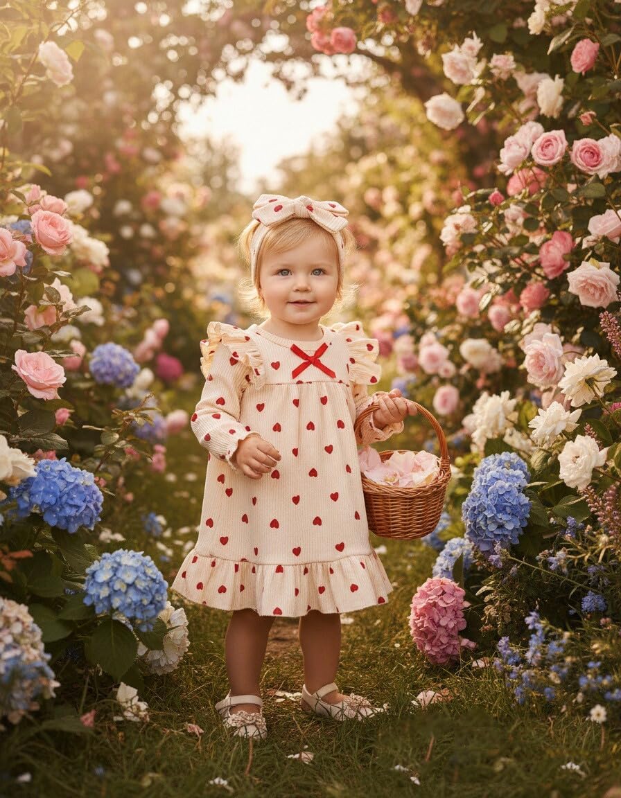 Renotemy Infant Baby Girl Clothes Toddler Ruffle Dresses Outfit Sets 3M-3T