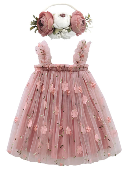 BGFKS Layered Tulle Tutu Dress for Toddler Girls,Baby Girl Rainbow Tutu Princess Skirt Set with Flower Headband.