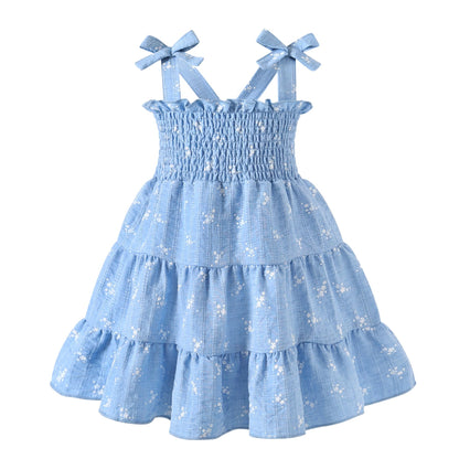 HAPPYMA Toddler Girl Summer Dress Floral Sleeveless Baby Outfits