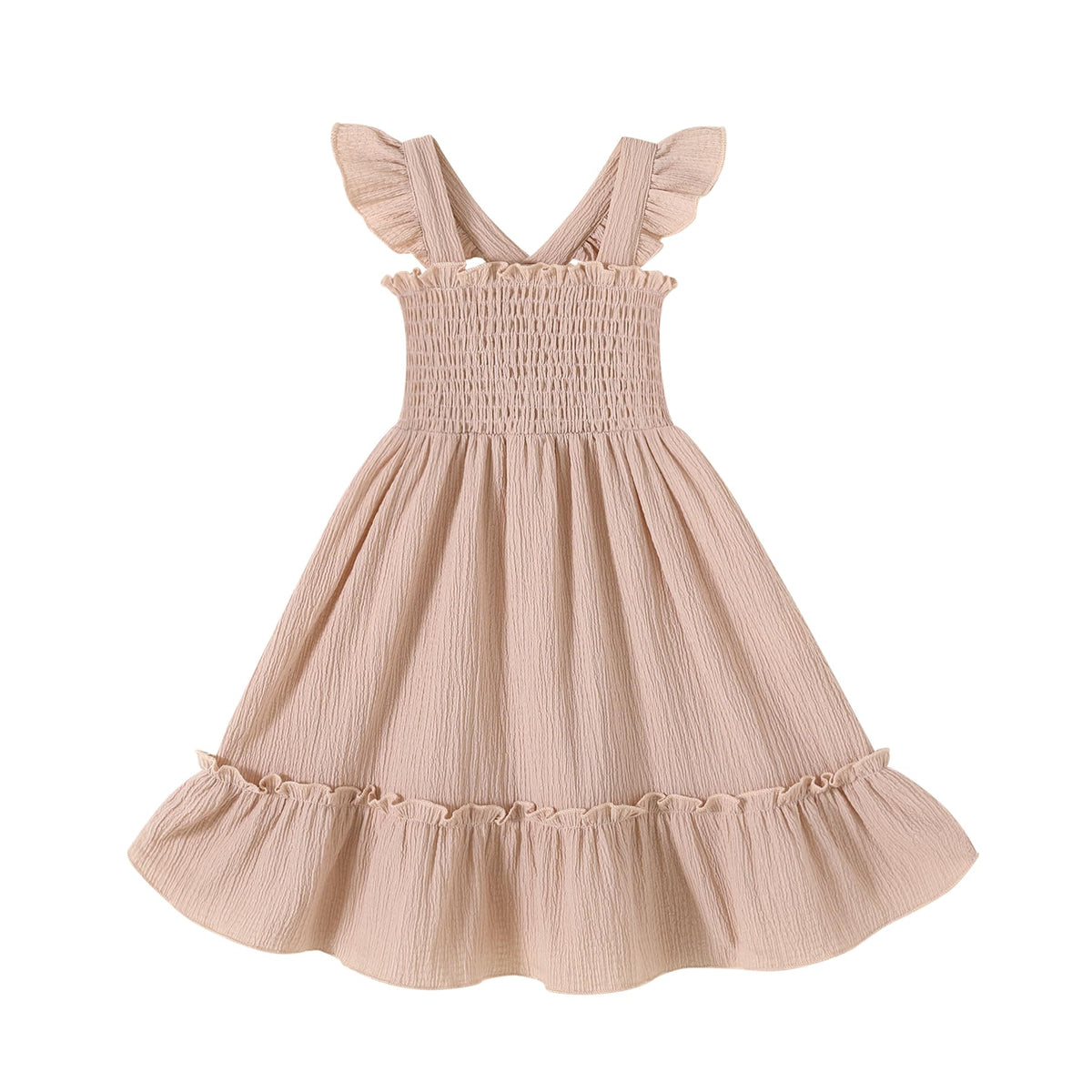 Toddler Baby Girls Dress Floral Embroidered Boho Sleeveless Beach Butterfly Sundress