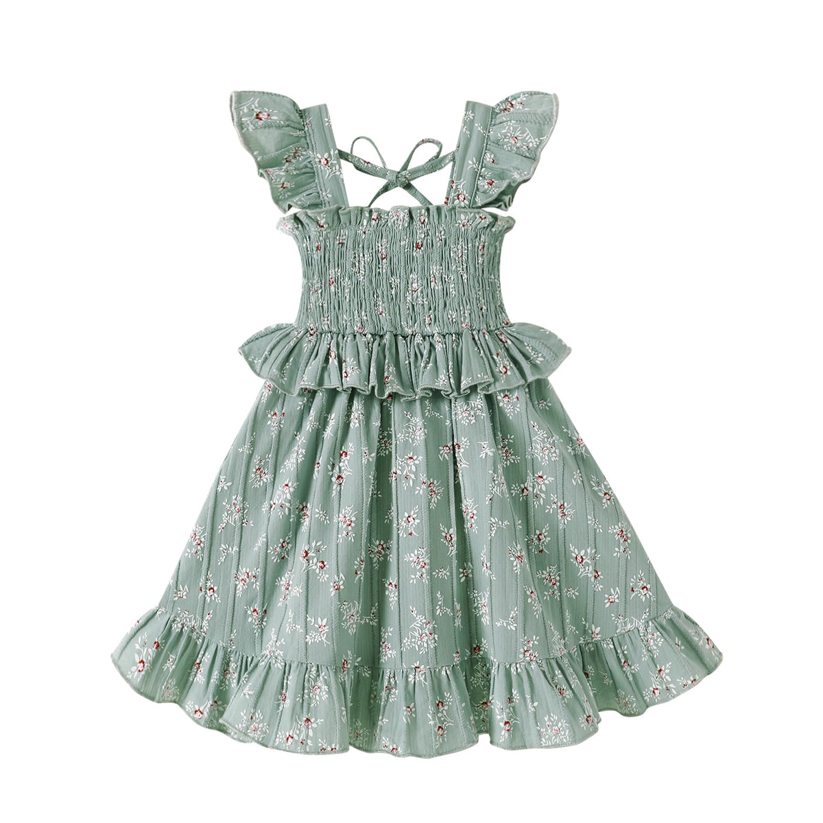 YOUNGER TREE Toddler Dress Baby Girls Cotton Ruffle Sleeveless Summer Dresses Kids Boho Beach Casual Sundress