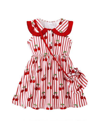 Saeaby Baby Girl Dress Summer Dresses Toddler Girl Clothes Polo Collar Ruffle Sundress Sleeveless Outfit for Girls