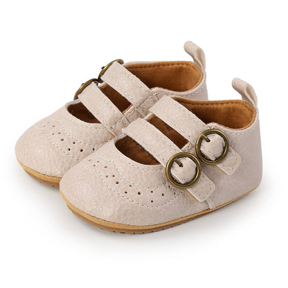 Baby Girls Mary Jane Flats Shoes with Non-Slip Soft Sole Toddler First Walkers Newborn Princess Dress Shoes