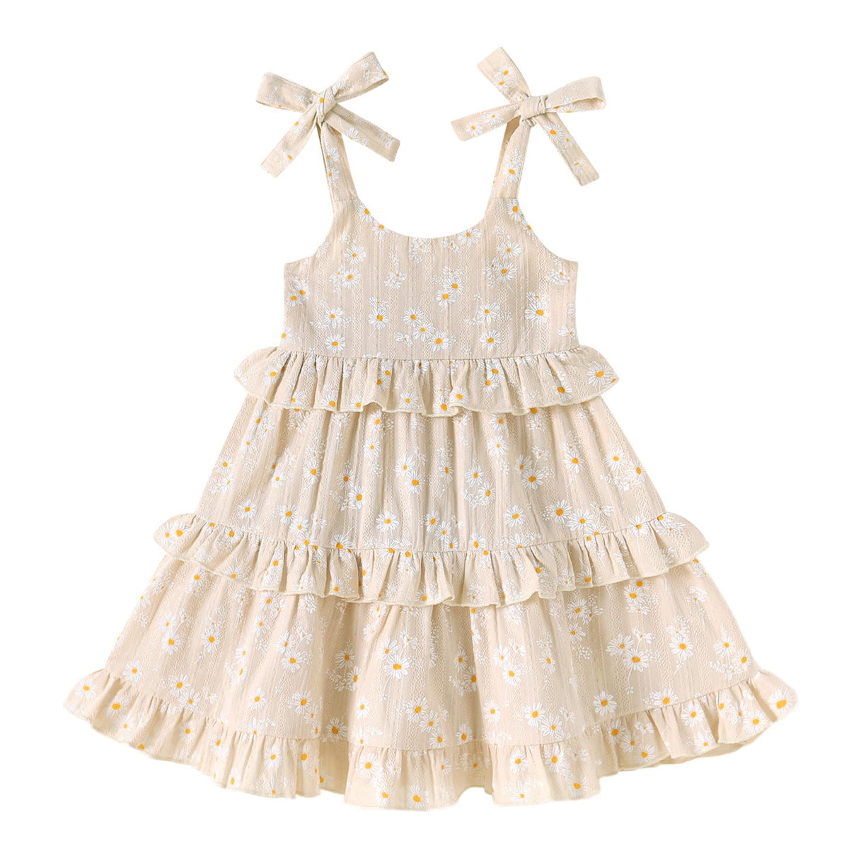 HAPPYMA Toddler Dress Baby Girl Sleeveless Ruffle Summer Clothes