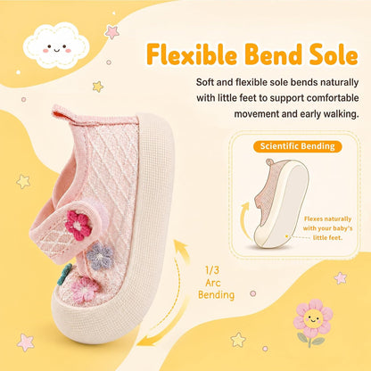 GEMYSE Baby Girls Shoes Non-Slip Infant First Walker Sneakers