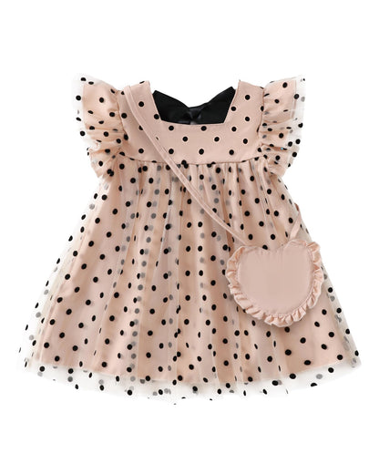 Kucnuzki Baby Girl Clothes Toddler Girls Summer Fairy Tulle Dress Ruffle Fly Sleeve Casual Sundress Cute Outfit for Kids