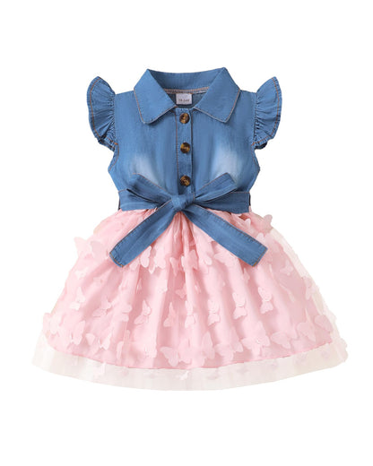sweetabby Toddler Girl Clothes Denim Dresses Baby Summer Sundress Outfit
