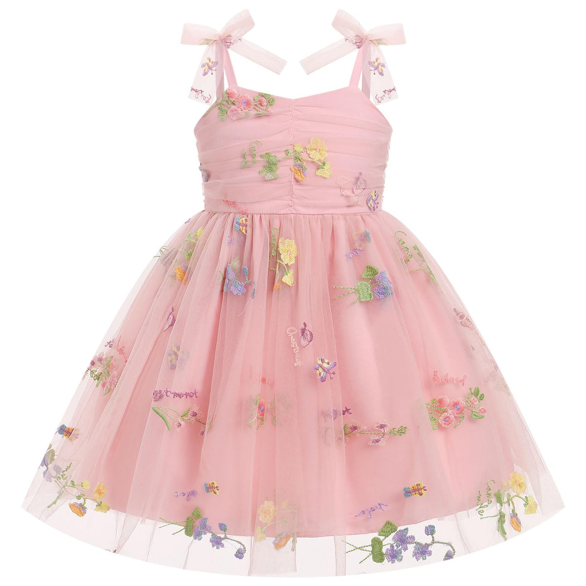 IBTOM CASTLE Toddler Baby Girl Birthday Dress Floral Sequin Tulle Tutu Dresses for Pageant Party Cake Smash Photoshoot