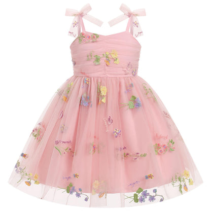 IBTOM CASTLE Toddler Baby Girl Birthday Dress Floral Sequin Tulle Tutu Dresses for Pageant Party Cake Smash Photoshoot