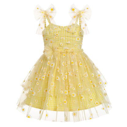 IBTOM CASTLE Toddler Baby Girl Birthday Dress Floral Sequin Tulle Tutu Dresses for Pageant Party Cake Smash Photoshoot