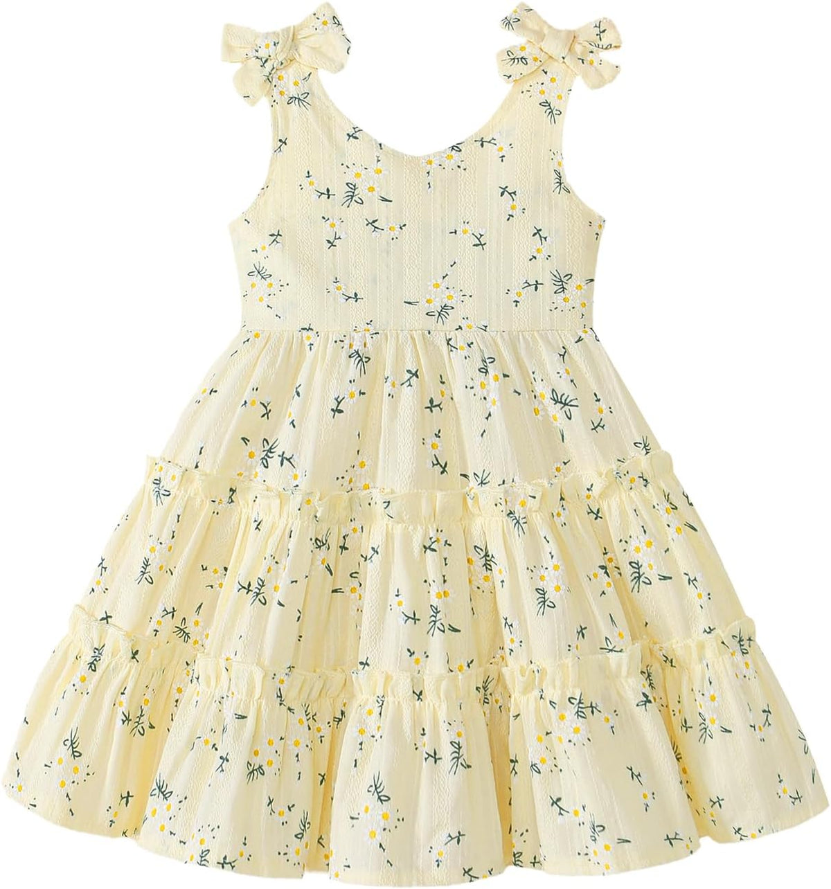 Toddler Girl Summer Dress Boho Floral Sleeveless Ruffled Dresses Baby Girls Beach Sundress Outfit