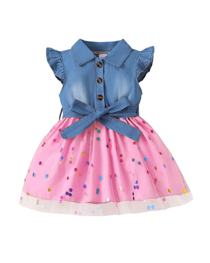 sweetabby Toddler Girl Clothes Denim Dresses Baby Summer Sundress Outfit
