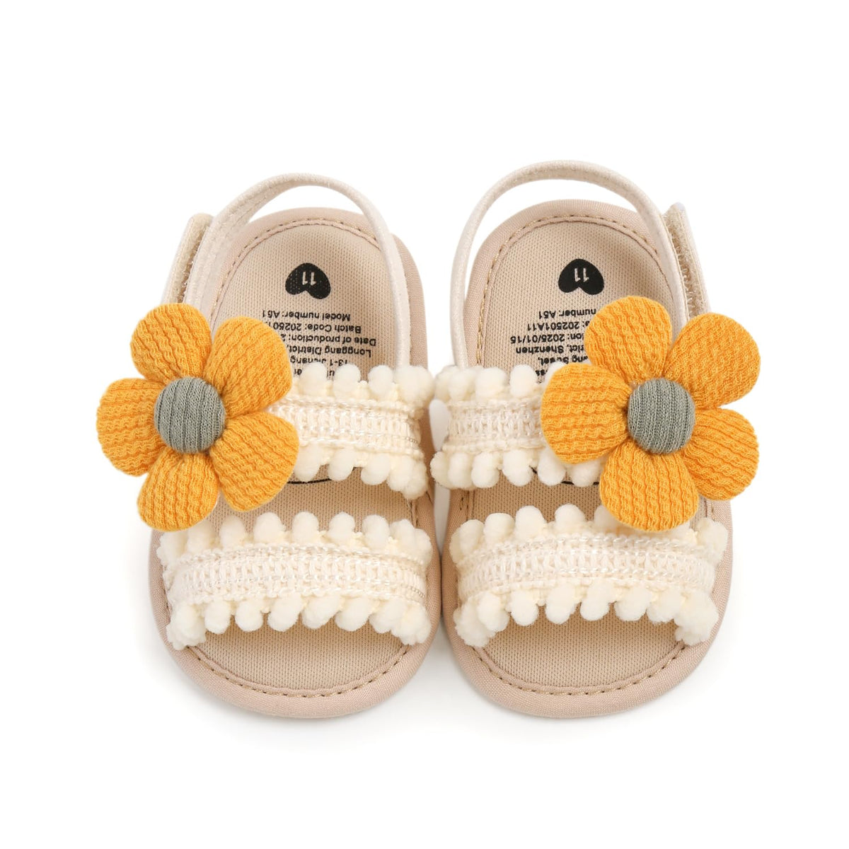 Ohwawadi Baby Boys Girls Sandals Soft Sole Summer Infant Wedding Dress Flat Shoes Beach Sandal Newborn Crib Shoes First Walkers