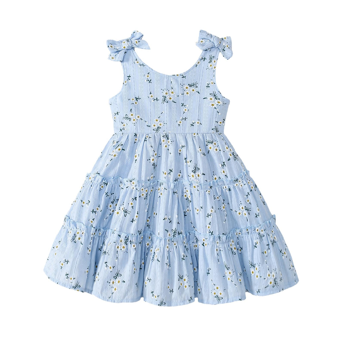 Toddler Girl Summer Dress Boho Floral Sleeveless Ruffled Dresses Baby Girls Beach Sundress Outfit