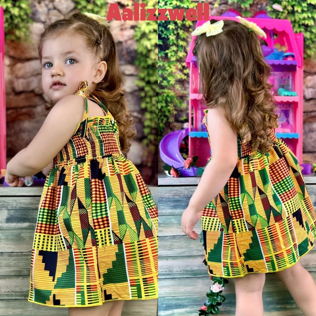 Aalizzwell Infant Baby Girls Spaghetti Strap Smocking Dress