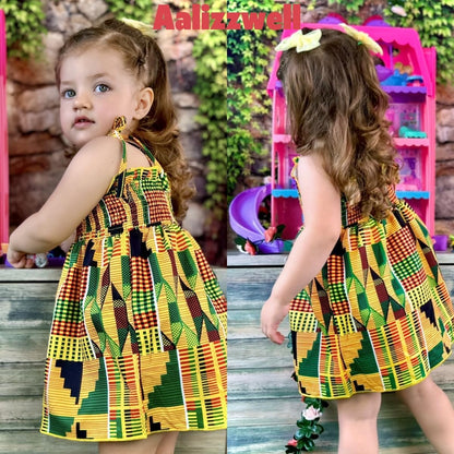 Aalizzwell Infant Baby Girls Spaghetti Strap Smocking Dress