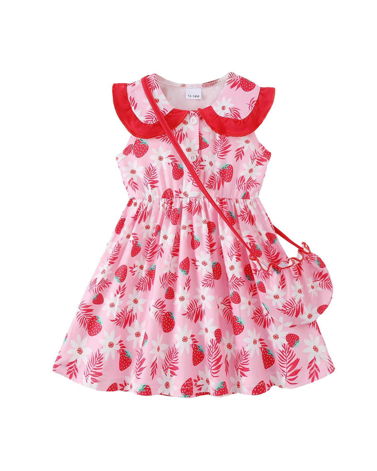 Saeaby Baby Girl Dress Summer Dresses Toddler Girl Clothes Polo Collar Ruffle Sundress Sleeveless Outfit for Girls