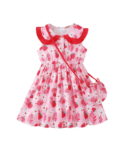 Saeaby Baby Girl Dress Summer Dresses Toddler Girl Clothes Polo Collar Ruffle Sundress Sleeveless Outfit for Girls