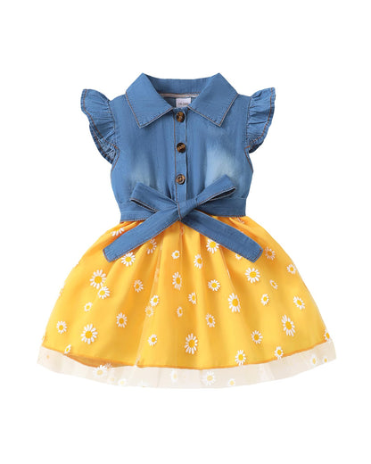sweetabby Toddler Girl Clothes Denim Dresses Baby Summer Sundress Outfit