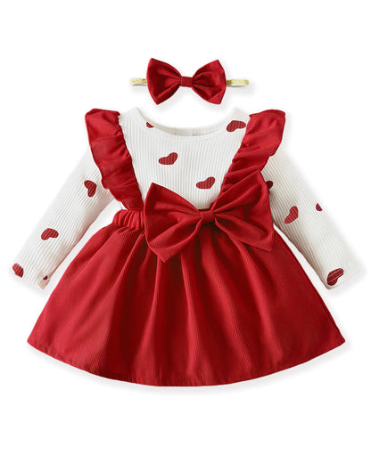 Baby Long Sleeve Fall Dress Baby Girl Clothes Ruffle Toddler Casual Dress Infant Cute Clothes Winter Outfits