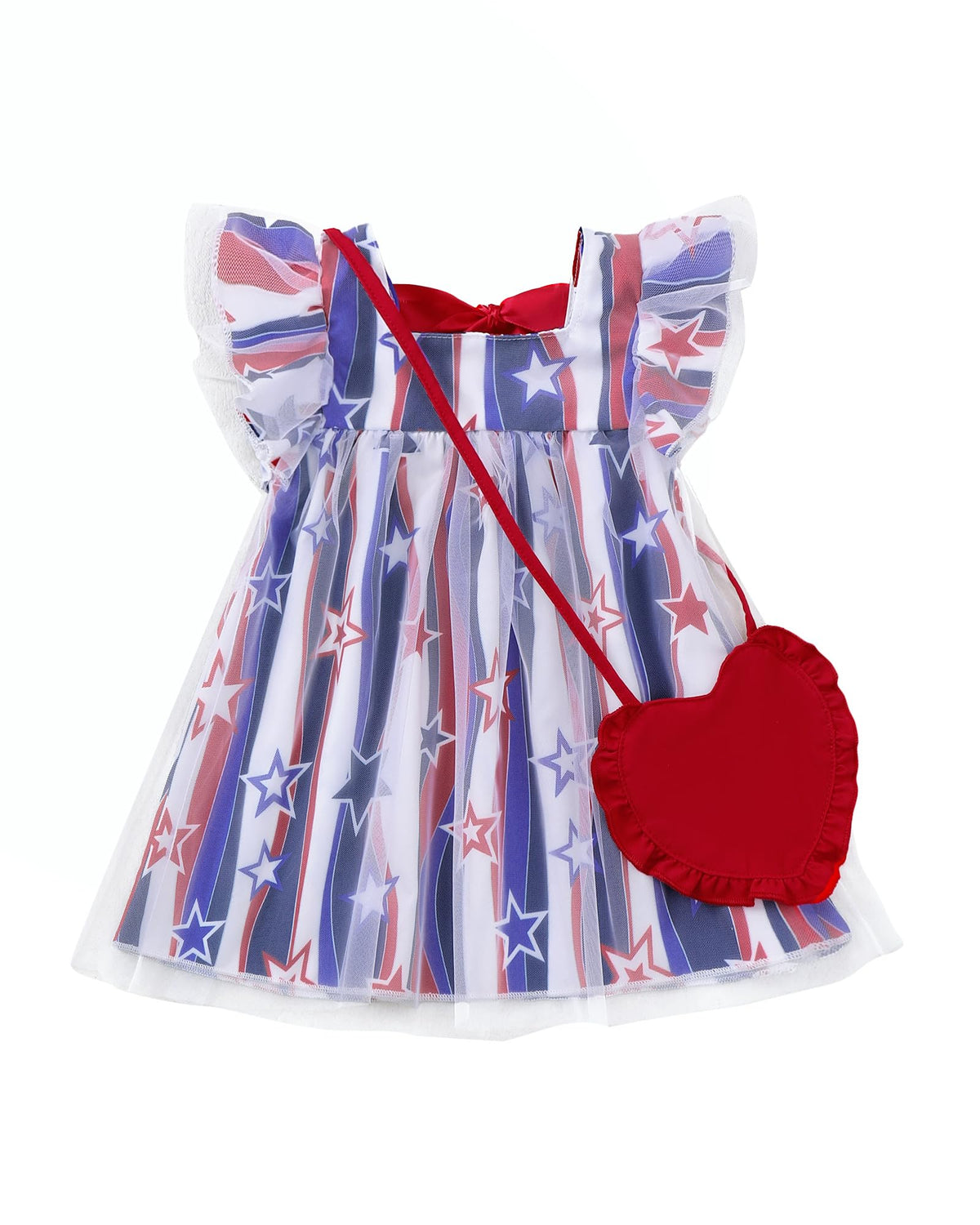 Kucnuzki Baby Girl Clothes Toddler Girls Summer Fairy Tulle Dress Ruffle Fly Sleeve Casual Sundress Cute Outfit for Kids