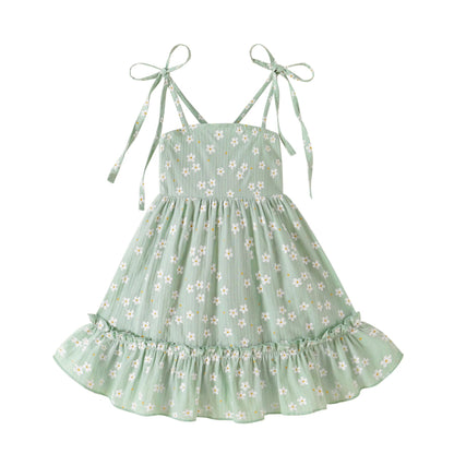 HAPPYMA Toddler Dress Baby Girl Sleeveless Ruffle Summer Clothes